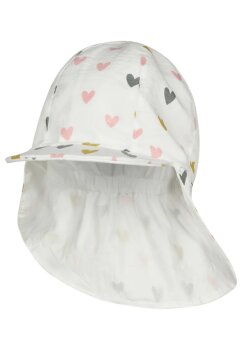 Sterntaler - Schirmmütze mit Nackenschutz Herzen Gr.49