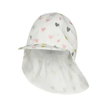 Sterntaler - Schirmmütze mit Nackenschutz Herzen Gr.49