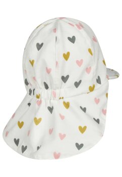 Sterntaler - Schirmmütze mit Nackenschutz Herzen Gr.49