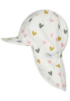 Sterntaler - Schirmmütze mit Nackenschutz Herzen Gr.49