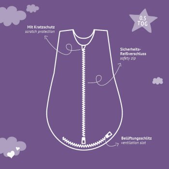 Träumeland - Sommer-Schlafsack Baumwoll-Musselin (0,5 TOG) jeansblau Gr. 70