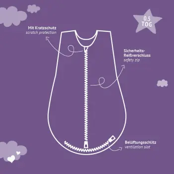 Träumeland - Sommer-Schlafsack Baumwoll-Jersey (0,5 TOG) Dinolino Gr. 70