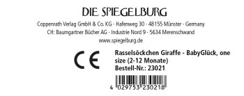Die Spiegelburg - BabyGlück - Rasselsöckchen Giraffe, one size (2-12 Monate) (4)