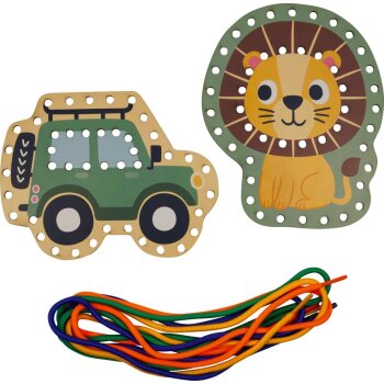 Coppenrath - Mini-Künstler - Mein kleines Bastelset: Fädel-Karten (Löwe/Wagen) (3)