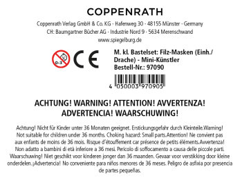 Coppenrath - Mini-Künstler - Mein kleines Bastelset: Filz-Masken (Einhorn/Drache) (3)