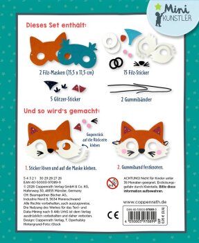 Coppenrath - Mini-Künstler - Mein kleines Bastelset: Filz-Masken (Fuchs/Eule) (3)