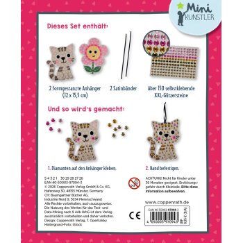 Coppenrath - Mini-Künstler - Mein kleines Bastelset: Diamond-Anhänger (Blume/Katze) (3)