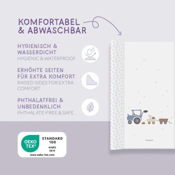 Träumeland - Wickelmulde 50 x 70 cm Little Farm blau