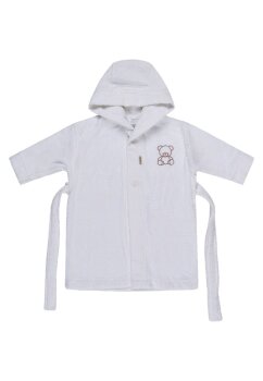 Sterntaler - Bademantel Bär Bo weiß Gr. 74/80