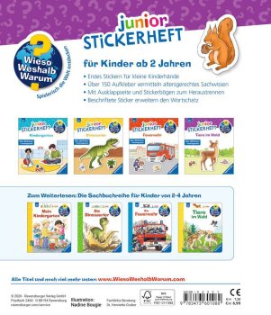 Ravensburger - Wieso? Weshalb? Warum? junior Stickerheft: Tiere im Wald