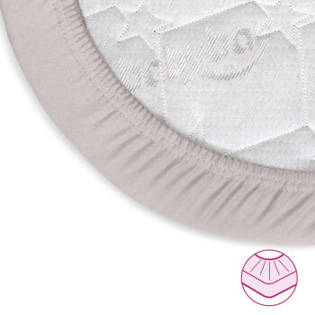 babybay - Jersey Spannbetttuch Deluxe BEIGE (passend für Modell Maxi, Midi, Boxspring, Comfort und Comfort Plus)