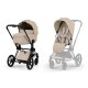 Cybex - Platinum PRIAM 5 Comfort 2 in 1 Kombikinderwagen Matt black Cozy beige