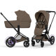 Cybex - Platinum e-PRIAM 5 Comfort 2 in 1 Kombikinderwagen Matt black Coconut brown