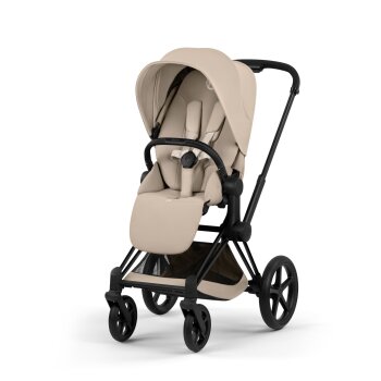 Cybex - Platinum PRIAM 5 Comfort Kinderwagen Set 4 in 1 inkl. Cybex Cloud T, Base T (Matt black Cozy beige)
