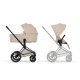 Cybex - Platinum PRIAM 5 Comfort Kinderwagen Set 4 in 1 inkl. Cybex Cloud T, Base T (Matt black Cozy beige)