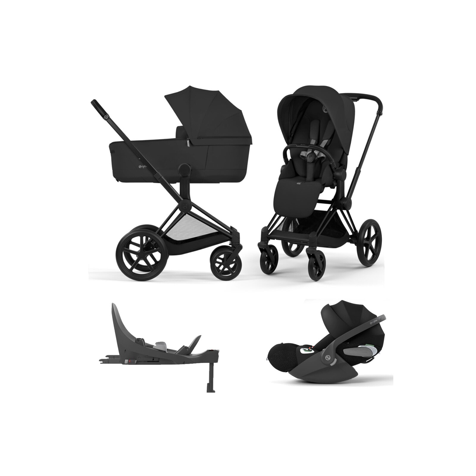 Cybex Platinum PRIAM 5 Comfort Kinderwagen Set 4 in 1 Sepia black ink