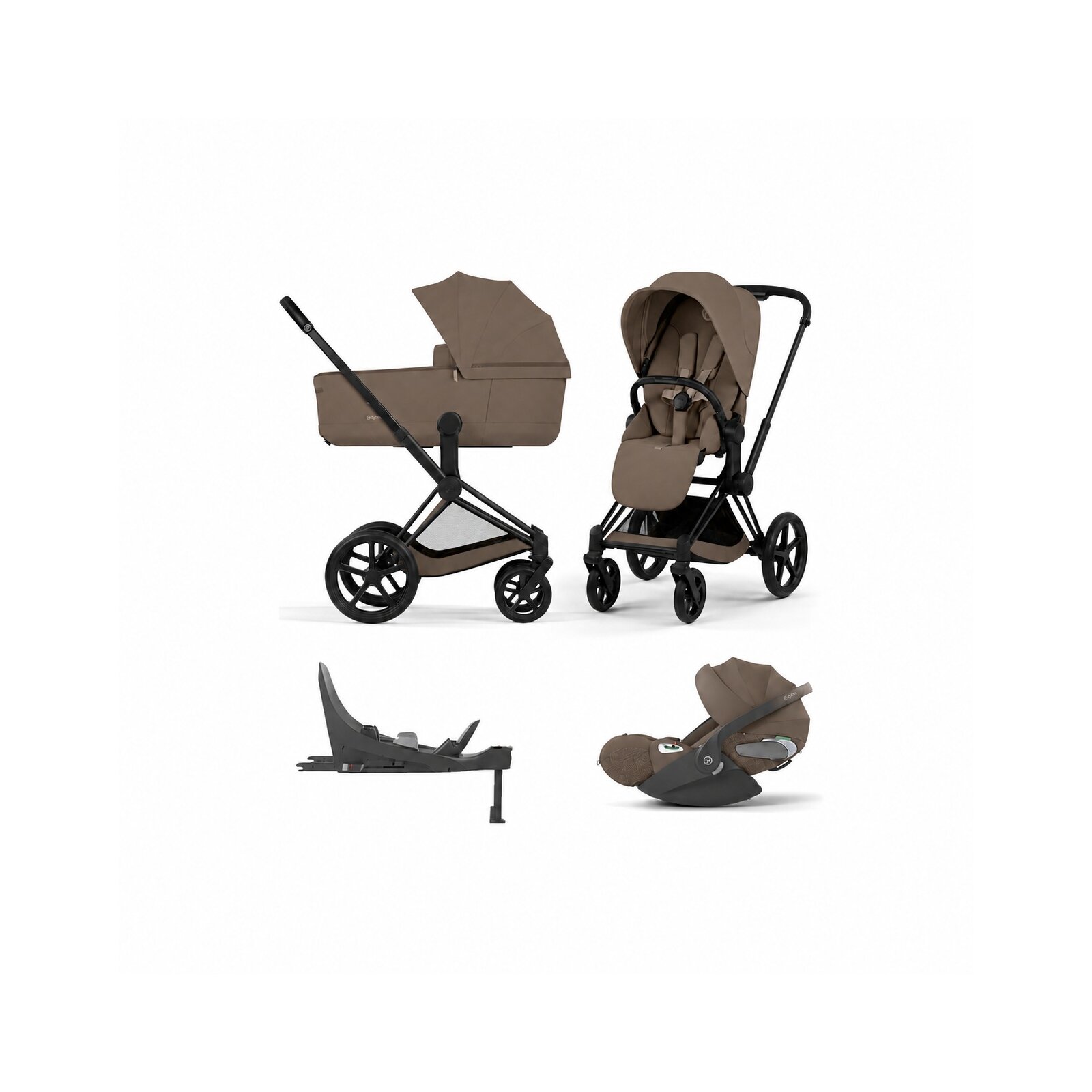 Cybex Platinum PRIAM 5 Comfort Kinderwagen Set 4 in 1 Coconut brown i