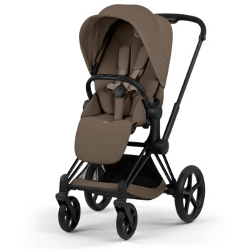 Cybex - Platinum PRIAM 5 Comfort Kinderwagen Set 4 in 1 inkl. Cybex Cloud T, Base T (Matt black Coconut brown)