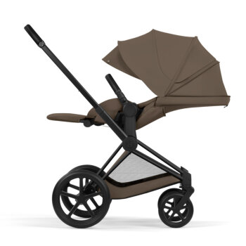 Cybex - Platinum PRIAM 5 Comfort Kinderwagen Set 4 in 1 inkl. Cybex Cloud T, Base T (Matt black Coconut brown)