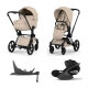 Cybex - Platinum PRIAM 5 Style Kinderwagen Set 4 in 1 inkl. Cybex Cloud T, Base T (Cozy beige)