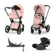 Cybex - Platinum PRIAM 5 Style Kinderwagen Set 4 in 1 inkl. Cybex Cloud T, Base T (Peach pink)