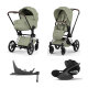 Cybex - Platinum PRIAM 5 Style Kinderwagen Set 4 in 1 inkl. Cybex Cloud T, Base T (Sage green)