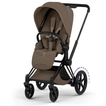 Cybex - Platinum e-PRIAM 5 Comfort Kinderwagen Set 4 in 1 inkl. Cybex Cloud T, Base T (Matt black Coconut brown)