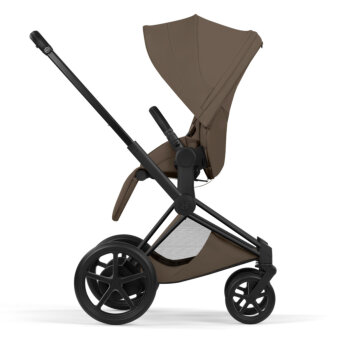 Cybex - Platinum e-PRIAM 5 Comfort Kinderwagen Set 4 in 1 inkl. Cybex Cloud T, Base T (Matt black Coconut brown)