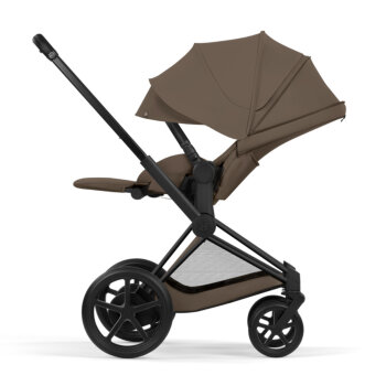 Cybex - Platinum e-PRIAM 5 Comfort Kinderwagen Set 4 in 1 inkl. Cybex Cloud T, Base T (Matt black Coconut brown)