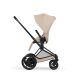Cybex - Platinum e-PRIAM 5 Comfort Kinderwagen Set 4 in 1 inkl. Cybex Cloud T, Base T (Matt black Cozy beige)