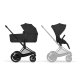 Cybex - Platinum e-PRIAM 5 Comfort Kinderwagen Set 4 in 1 inkl. Cybex Cloud T, Base T (Matt black Sepia black)