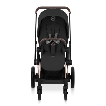 Cybex - Platinum e-PRIAM 5 Comfort Kinderwagen Set 4 in 1 inkl. Cybex Cloud T, Base T (Rosegold Sepia black)