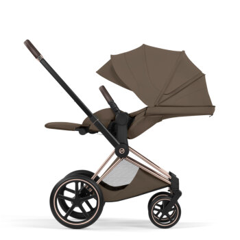 Cybex - Platinum e-PRIAM 5 Style Kinderwagen Set 4 in 1 inkl. Cybex Cloud T, Base T (Coconut brown)