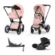 Cybex - Platinum e-PRIAM 5 Style Kinderwagen Set 4 in 1 inkl. Cybex Cloud T, Base T (Peach pink)
