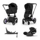 Cybex - Platinum e-PRIAM 5 Style Kinderwagen Set 4 in 1 inkl. Cybex Cloud T, Base T (Sepia black)