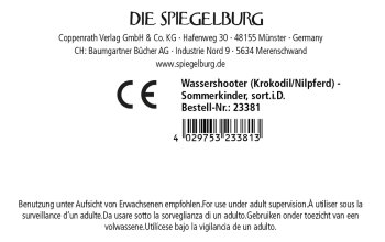 Die Spiegelburg - Sommerkinder - Wassershooter Kroko/Nilpferd, sort. (8)