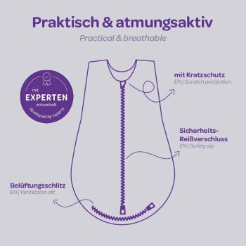 Träumeland - Sommer-Schlafsack (0,5 TOG) Taubenblau Gr. M
