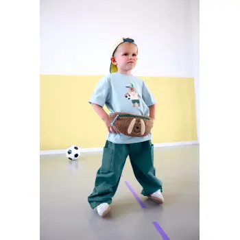 Lässig - Kinder T-Shirt Bio Baumwolle Hund hellblau...