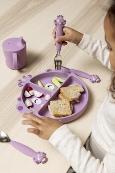 Trixie - Mrs. Peacock Kinderbesteck-Set aus Silikon 3...