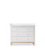 Oliver Furniture - Wood Wickelkommode 3 Schubladen Weiß / Eiche