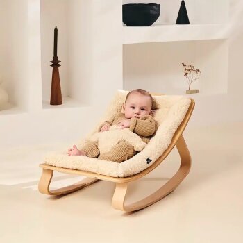 Charlie Crane - LEVO Babywippe aus Buche Fur milk