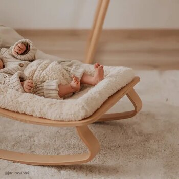 Charlie Crane - LEVO Babywippe aus Buche Fur milk