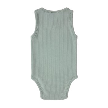 Lässig - Ärmelloser Body TENCEL™ Lyocell gerippt - Granite Green, Gr. 62/68