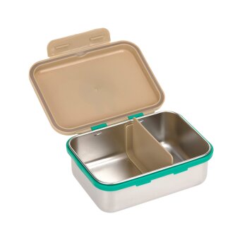 Lässig - Brotdose Kinder - Edelstahl Lunchbox, Happy Trails Frosch