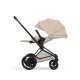 Cybex - Platinum e-PRIAM 5 Comfort Kinderwagen Set 3 in 1 inkl. Cybex Cloud T (Matt black Cozy beige)