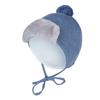 Sterntaler - Bommelmütze Flieger - Mittelblau, Gr. 45