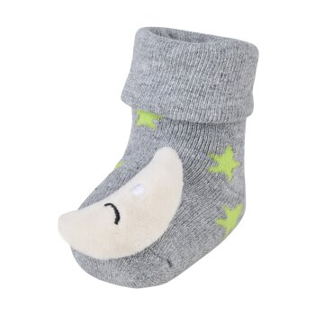 Sterntaler - Baby Rasselsocken Mond - Grau Melange, Gr....