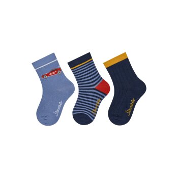 Sterntaler - Socken 3er-Pack Auto - Mittelblau, Gr. 21/22