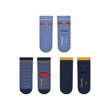 Sterntaler - Socken 3er-Pack Auto - Mittelblau, Gr. 21/22