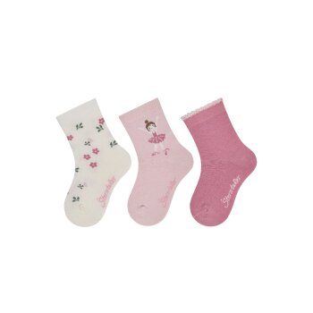 Sterntaler - Socken 3er-Pack Blumen - Ecru, Gr. 25/26